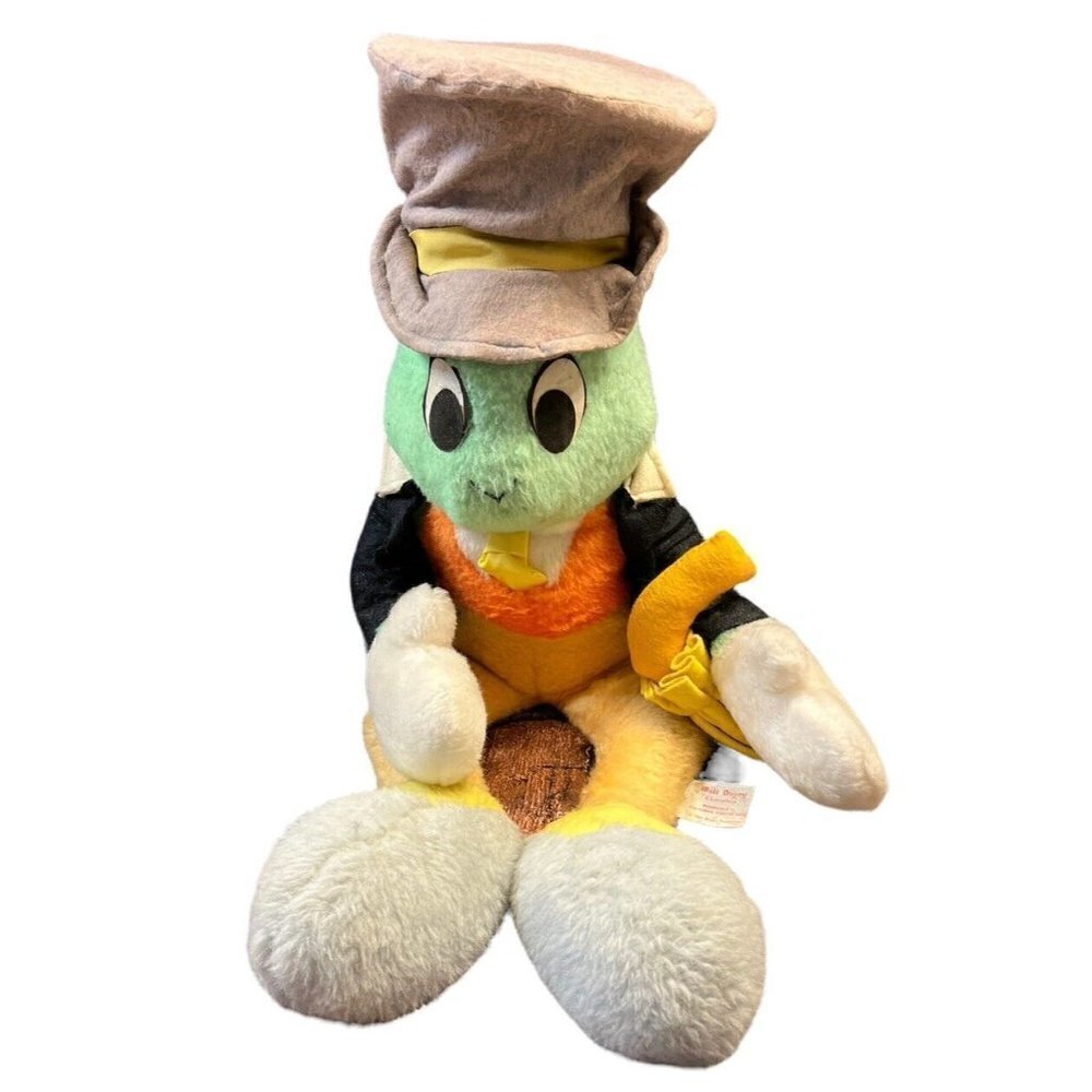 Disney Jiminy Cricket 24" Plush Pinocchio Vintage 70s FLAWS CA Stuffed Toys Tag